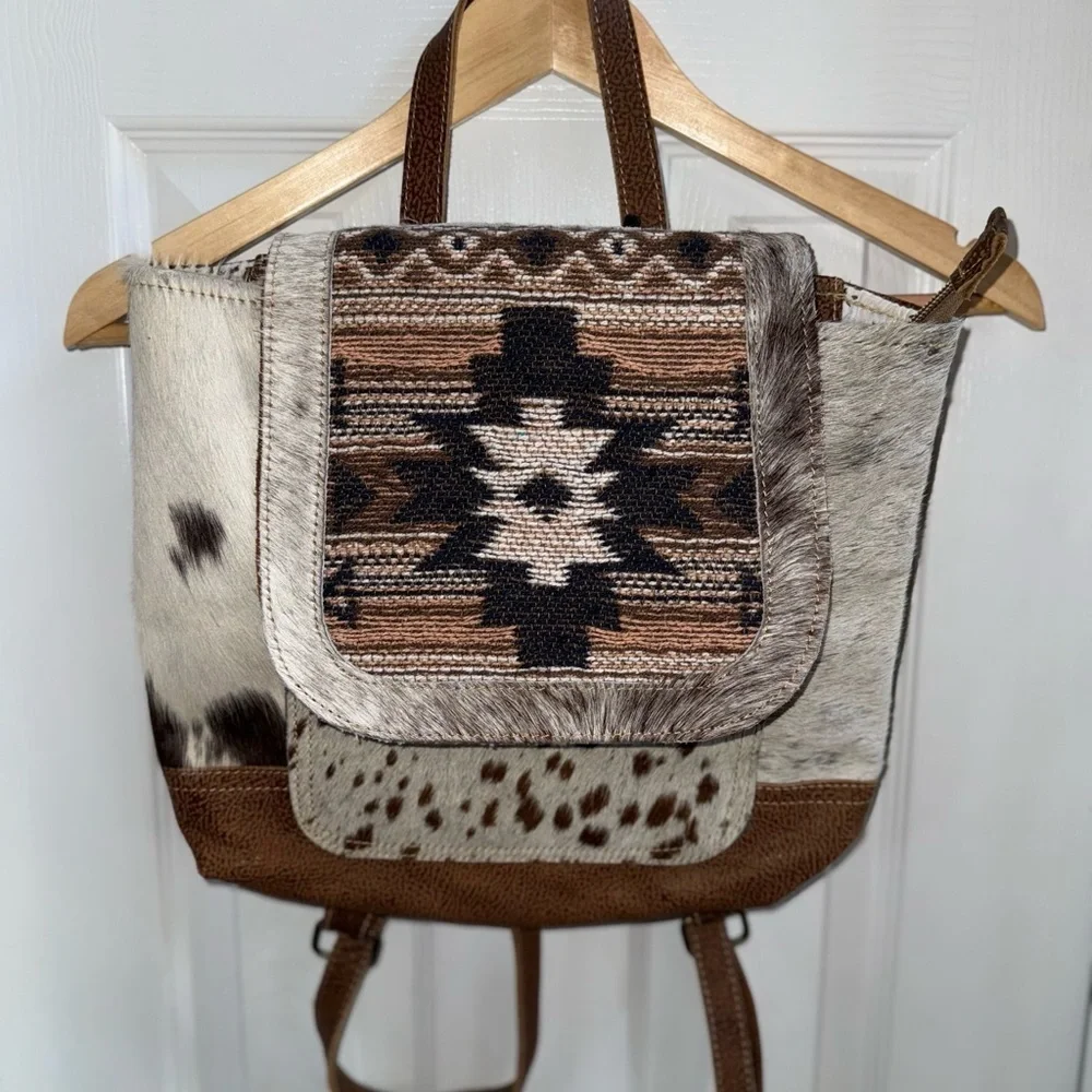 Myra bag NWT leather and canvas convertible backpack purse western boho Western